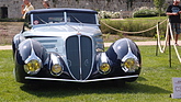 Delahaye 135 M Cabriolet Figoni & Falaschi (1937) – Frontansicht: Die schmale Spur wird geschickt kaschiert