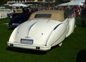 Delahaye 135 M Saoutchik Cabriolet (1949) - Heckansicht - Pebble Beach 2012 (F-09)