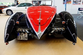 Delahaye USA Roadster (2017) – Übertrifft sogar den Bugatti Atlantic: acht Auspuffrohre
