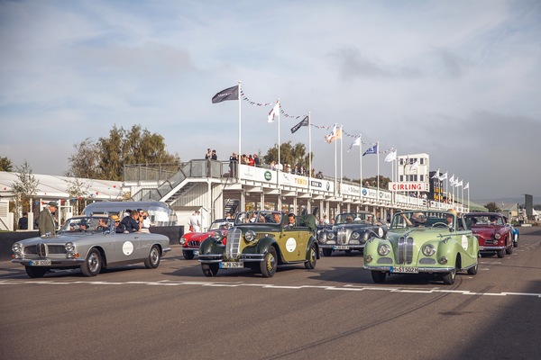 Demonstration run of historic BMW vehicles on Friday - Goodwood Revival 2014