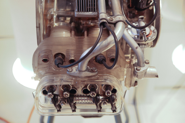 Demonstrationsmodell eines Porsche 356 Motors mit Plexiglaszylinderkopf - Prototyp Automuseum Hamburg