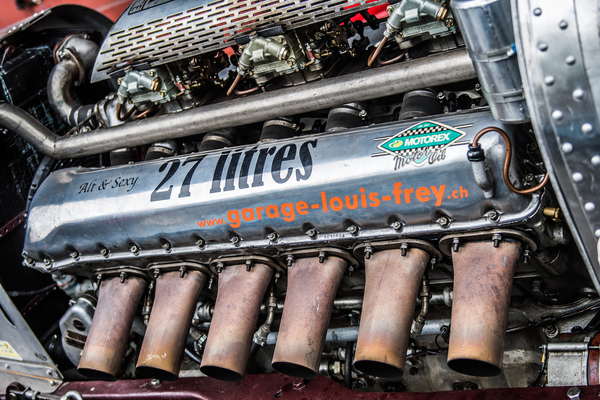 Der 27 Liter Motor vom Gaggenau-Rolls am Oldtimer GP Brugger Schachen 2019