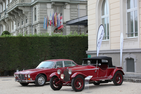 Der Alfa Romeo 6C 1750 Zagato wirbt für die Zagato-Ausstellung im Pantheon Basel/Muttenz - Concours d'Excellence Luzern am 17. September 2016