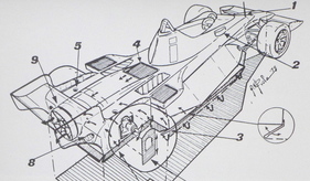Der Brabham BT 46B auf einer Zeichnung
