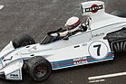 Der Brabham BT44B (1975) von Carlos Reutemann fuhr Demo-Läufe auf der Rennstrecke