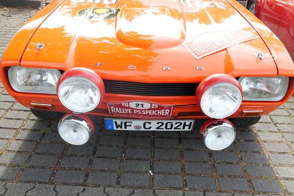 Der Capri RS gab optisch alles, und auch soundtechnisch ist dieses Exemplar ein waschechtes Rallyeauto – Einbecker Oldtimertage 2025