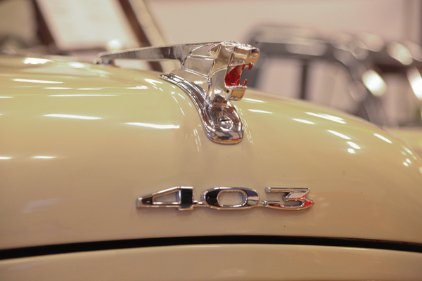 Der Löwe auf der Kühlerhaube des Peugeot 403 - OTM Fribourg 2015