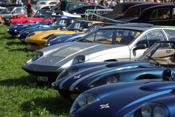 Der Marcos-Club war mit vielen Fahrzeugen vor Ort - British Car Meeting BCM in Mollis 2019