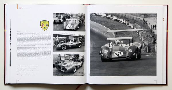 Der P68 in der Saison 1969 als Spider mit Flügeln - Buch "Alan Man Racing F3L / P68 - The story of Ford’s three litre sports cars from the Sixties"