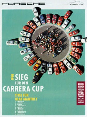 Bild: Der Porsche Carrera Cup feiert am 1. April 1990 in Zolder (BE) Weltpremiere, von den 40 Porsche 911 Carrera 2 Cup geht Olaf Manthey as Sieger hervor