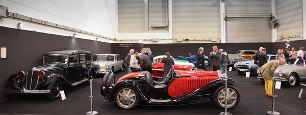 Image: Lukas Hüni's stand with rarely seen exotic cars - seen at the Techno Classica 2016
