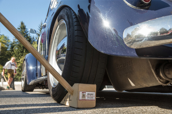 Der Startblock verhindert ein Retourrollen - Internationaler Edelweiss Bergpreis Rossfeld 2018