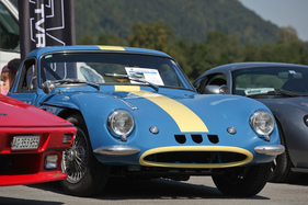 Der älteste TVR auf dem Platz, ein Grantura Mk IIa von 1960 - British Car Meeting in Mollis am 28. August 2016