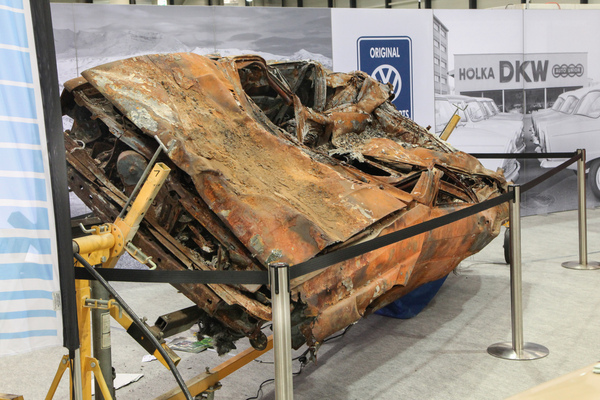 Der ausgebrannte Audi quattro - viel ist da nicht mehr zu retten - Swiss Classic World Luzern 2021