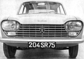 Der direkte Vergleich zum "Gesicht" des Peugeot 304: Das "Gesicht" des "alten" Peugeot 204.