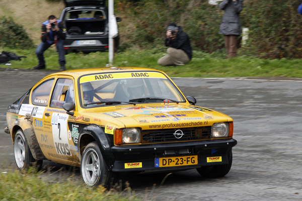 Der holländer Edwin Wolves in einem Opel Kadett Rallye - an der ADAC Eifel Rallye Köln Ahrweiler 2013