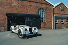 The last steel chassis Morgan, outside the workshop on Pickersleigh Road