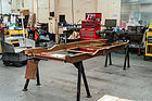 Der letzte Stahlrahmen im "Chassis Shop"