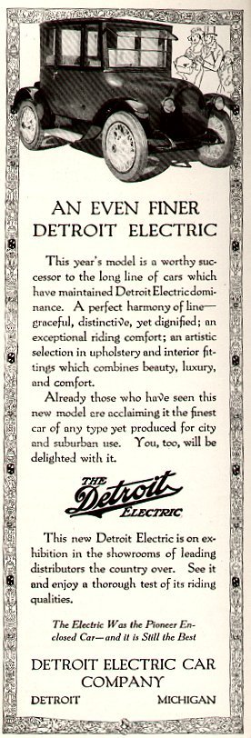 Detroit Electric (1920) - späteres Inserat aus den Zwanzigerjahren