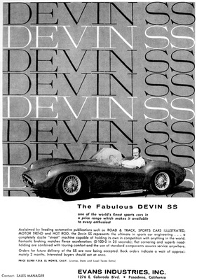 Devin SS (1958) - Verkaufsinserat aus der Zeit