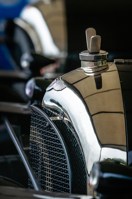 Die Anfänge des Kühlergrills: Ein zusätzliches Gitter schützt den Radiator dieses Bentley vor Fremdkörpern – Goodwood Festival of Speed 2023