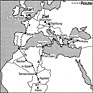 Image: The map with the rally route from London through the Sahara to Munich