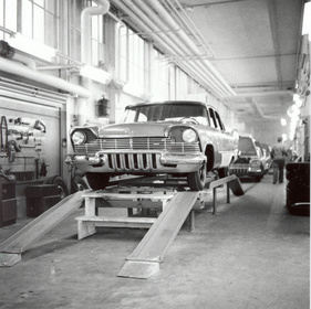 The assembly line in 1956/57