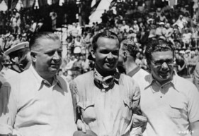 Die Protagonisten der Mercedes-Erfolge - Rennleiter Alfred  Neubauer, Rudolf Caracciola und Rudolf Uhlenhaut - Konstrukteur der Rennwagen von 1936 bis 1955