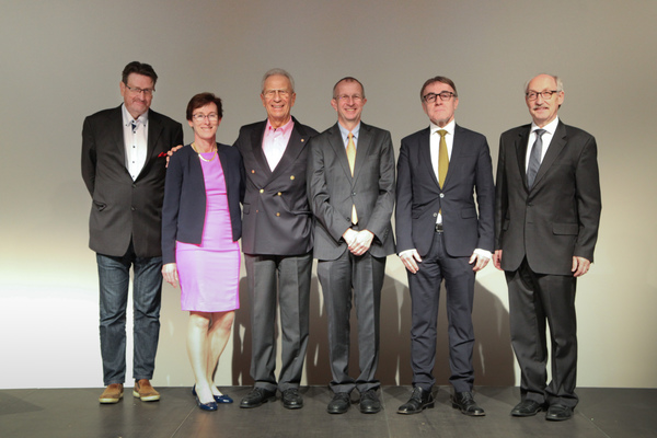 Die Redner - links Ramseier, in der Mitte Jenny und Brenner, dann Jeger, rechts Aschwanden