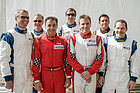 Bild: Die Sauber-Piloten: JJ Lehto, Johnny Herbert, Jean Alesi, HH Frentzen, Stefan Johansson, Gianni Morbidelli und Jacques Villeneuve (v.l.n.r.)
