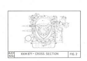 Die Schnittzeichnung des KKM 871 - Audi NSU griff wieder au die Doppelzündung zurück