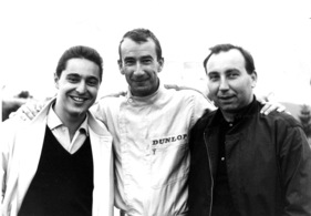 Die besten drei Peter Schetty, Eberhard Mahle und Karl Foitek im GT-Klassement am Gaisbergrennen 1966