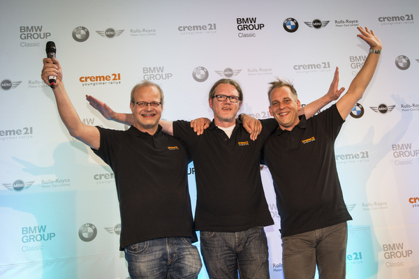 Bild Die drei Organisatoren an der Preisverleihung - am letzten Tag der Creme21 2015 in Leipzig