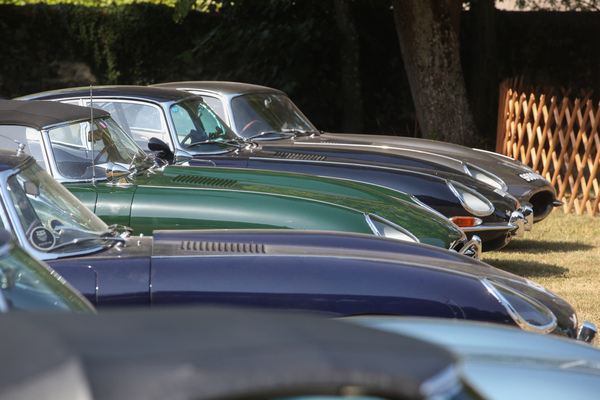 Die grosse Kategorie der E-Types wurde vom berühmten Genfer-E-Type "9600 HP" angeführt (im Hintergrund) - Concours d'Elégance Suisse Coppet 2022