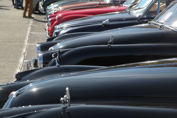 Die schönen Formen der XK-Jaguar-Sportwagen - Swiss Classic British Car Meeting Morges 2017