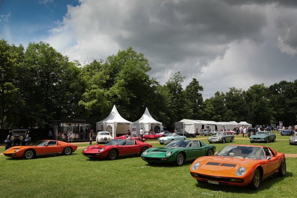 Die vier Lamborghini Miura SV bildeten eine eigene Wertungsklasse - Concours d'Elégance Suisse 2016