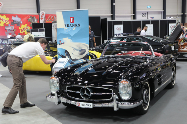 This elegant Mercedes-Benz 300 SL at Franks Originale was widely admired - Swiss Classic World Lucerne 2023