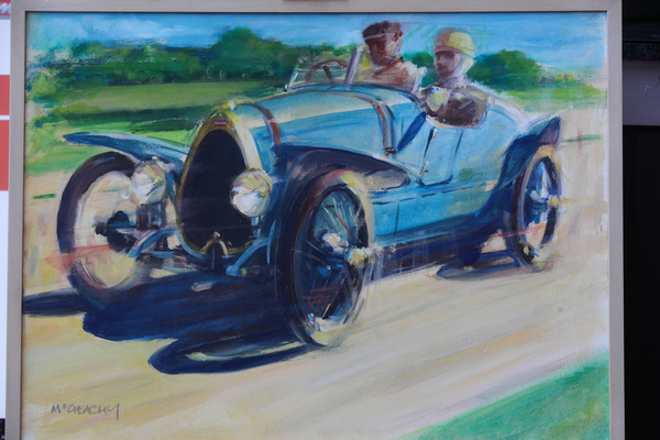 Dieses Gemälde von Andrew McGearchy wurde für die Opfer des Ukraine-Krieg versteigert und erzielte CHF 1500 als Höchstgebot - Versteigerung der Oldtimer Galerie in Toffen am 26. März 2022