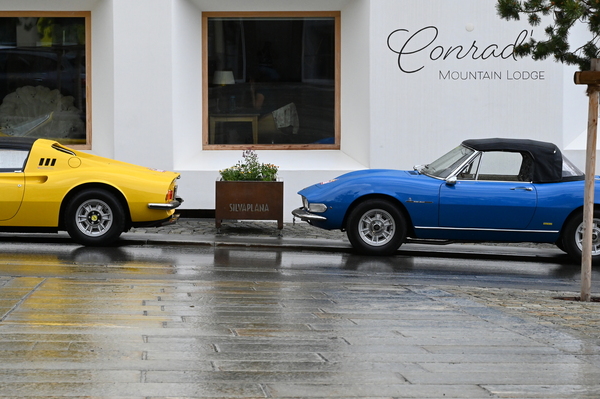 Dino 246 GT (1973) und Fiat Dino Spider 2000 (1967) in Silvaplana 2024