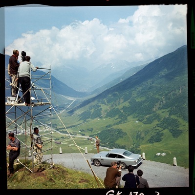 Bild: Dreharbeiten zum James Bond Film-Goldfinger am Furkapass