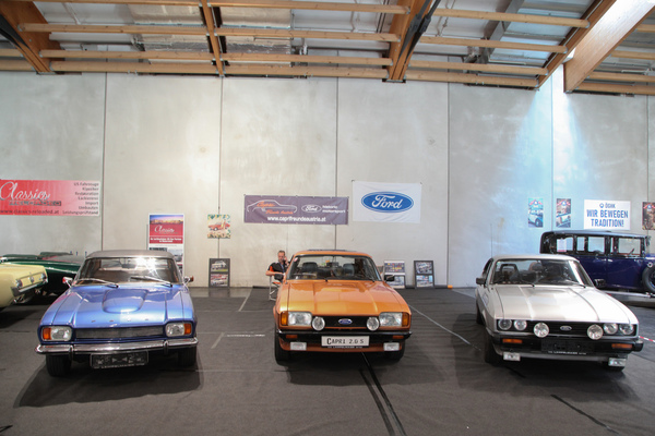 Drei Generation Ford Capri auf dem Clubstand - Classic Expo Salzburg 2019