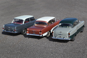 Drei Generationen Opel Rekord - Olympia Rekord von 1956, Rekord Ascona von 1959 und Rekord P2 von 1962