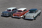 Three generations of Opel Rekord - Olympia Rekord from 1956, Rekord Ascona from 1959 and Rekord P2 from 1962