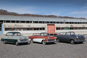 Three generations of Opel Rekord - Olympia Rekord from 1956, Rekord Ascona from 1959 and Rekord P2 from 1962