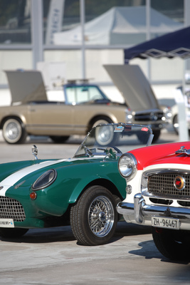 Drei Nationen, drei Konzepte - Berkeley aus England, Nash Metropolitan aus Amerika und Pagode aus Deutschland (Hintergrund) - Dolder Classics September 2016