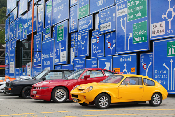 Image: Three times plastic, three completely different philosophies - Mini Marcos, Alfa Romeo RZ and Audi Sport quattro - seen at the "Fantastic Plastic 2015" meeting