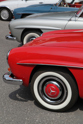 Dreimal Mercedes-Benz 190 SL - schöne Farbkombination - Oldtimer in Obwalden (O-iO) 2018