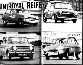 Dreimal Motor und Antrieb vorne, einmal alles hinten - Renault R5, Innocenti Mini, Simca 1000 GLE, Citroën Ami S