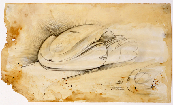 Duesenberg Coupé Simone (1939) – Zeichnung von "Armand Minasian"