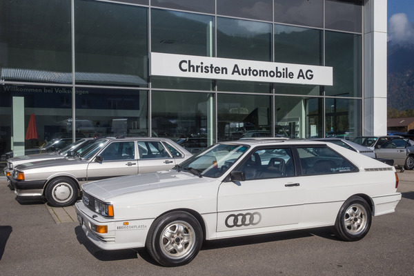 Ein Audi quattro von Daniel Bachmann steht für die Journalisten-Probefahrten bereit